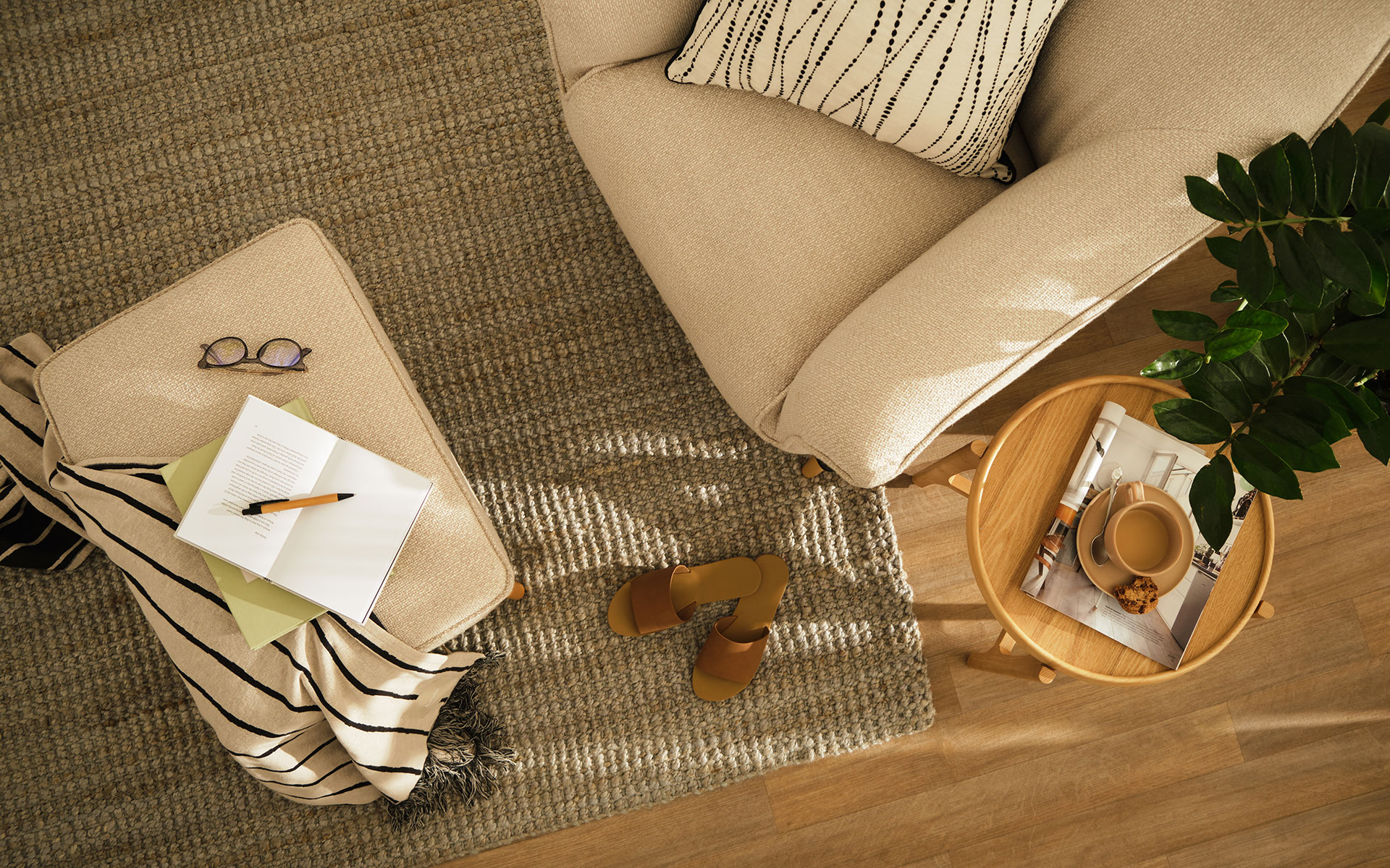A close-up of the Koala Outback rug, a great example of homewares that embraces the boho home decor look