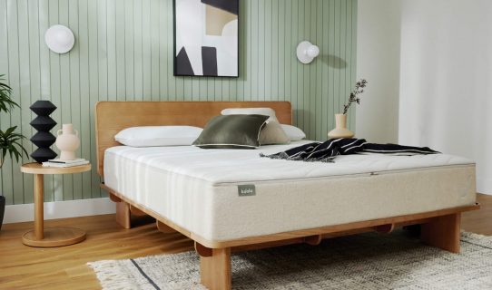 A Koala mattress sits on the Kirribilli bed base in a contemporary-styled bedroom.
